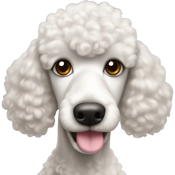 White poodle with pinkish brown nose emoji