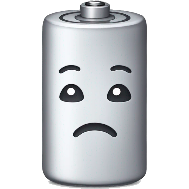 a battery sad because is in low battery emoji