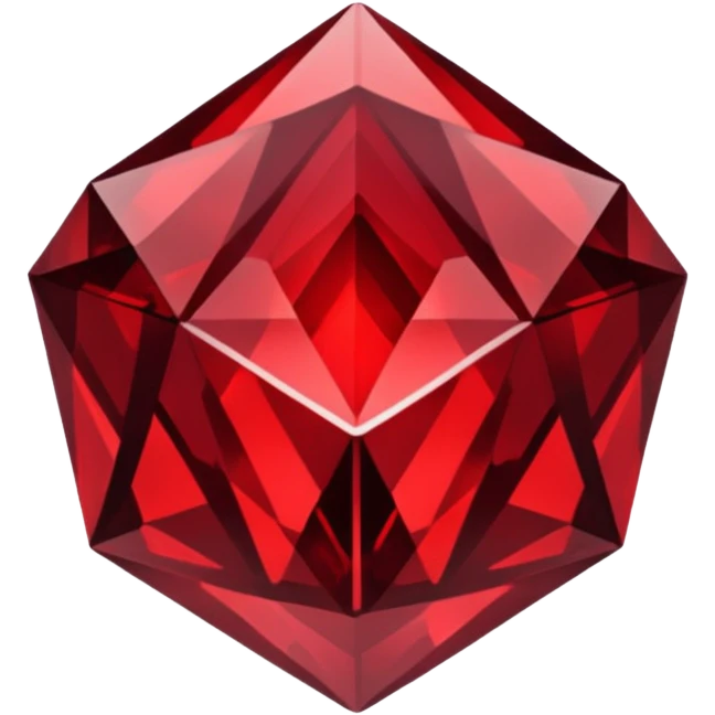 iOS sticker, dark fantasy crystal, monochrome red, minimal emoji