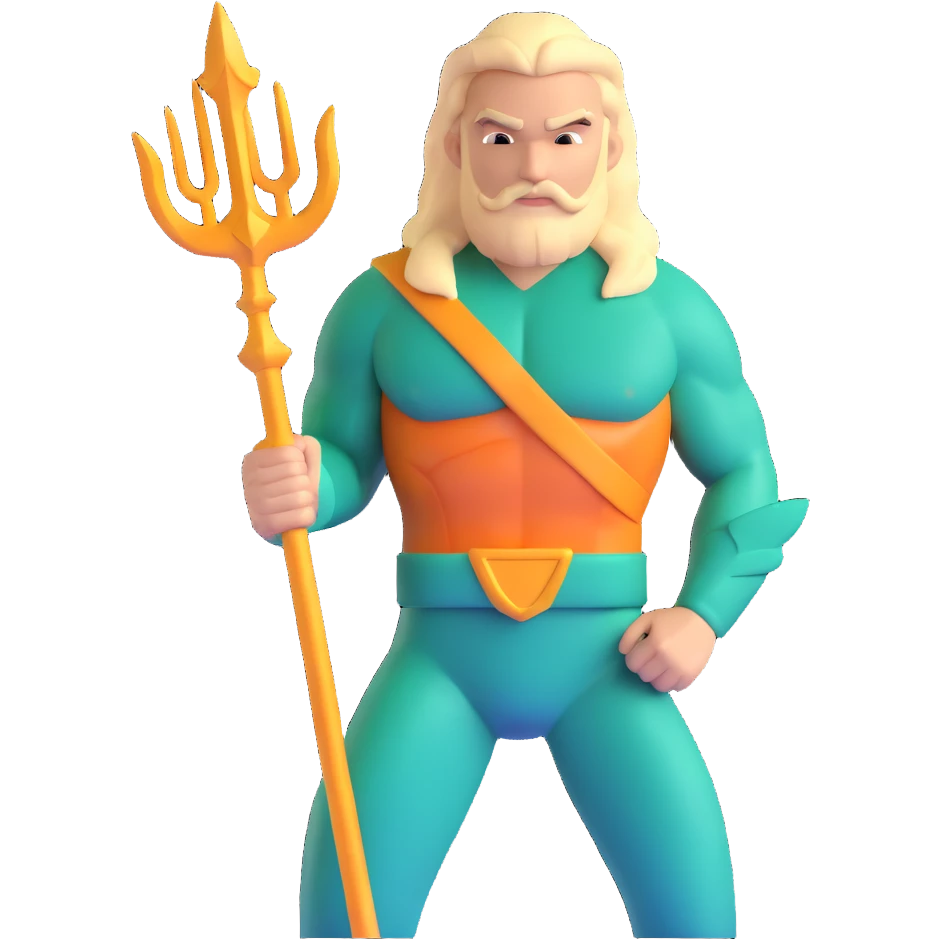 Jason Momoa as Aquaman with trident emoji