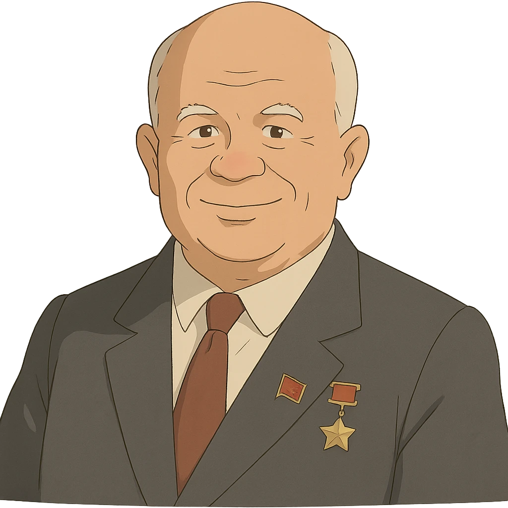 ghibli style portrait of Nikita Khrushchev emoji