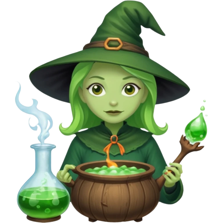 green witch cooking potion emoji