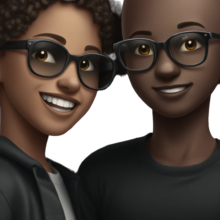 happy friends in shades emoji