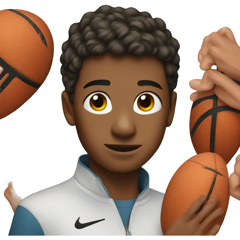 A boy wearing nike emoji