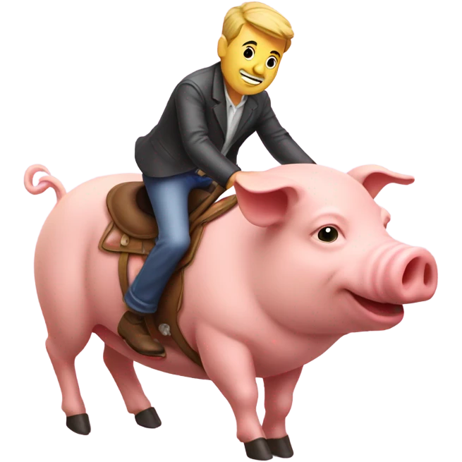 Man riding a pig emoji