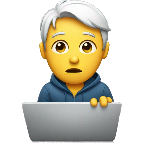 sad person with laptop emoji