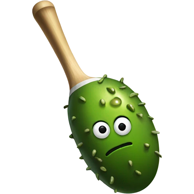 Pickle hitting a ball emoji