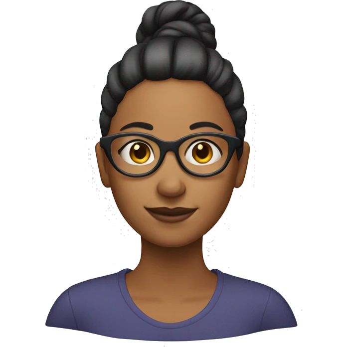 a bespectacled ponytail woman emoji