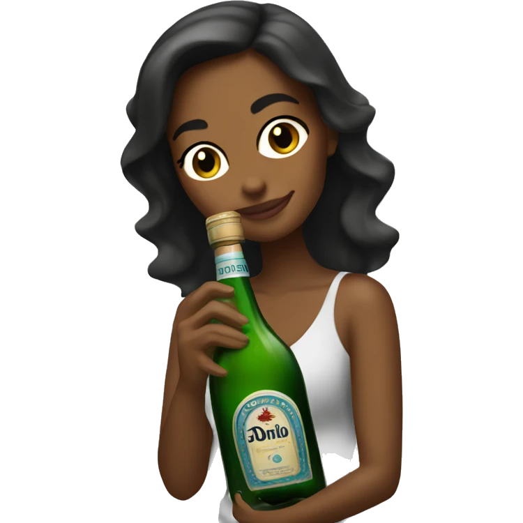 Girl drinking Don Julio bottle emoji