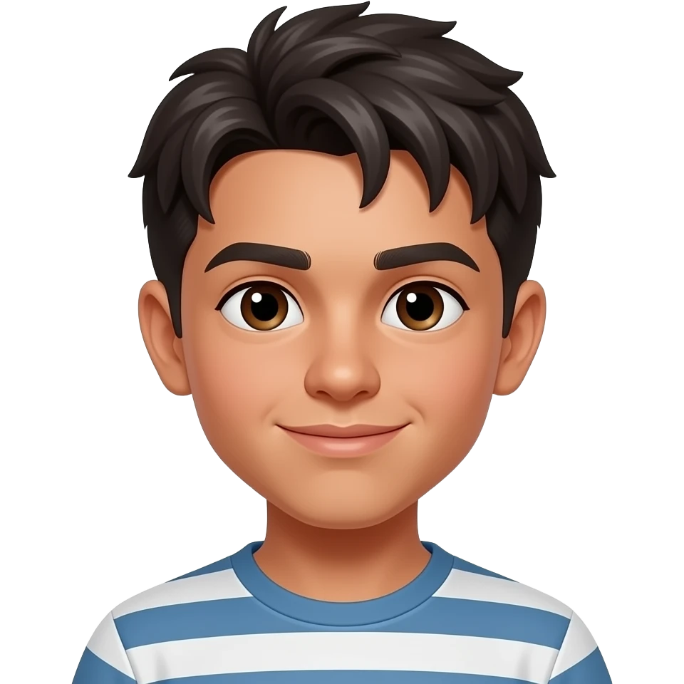 15 year old hispanic boy, a lot fringe hair almost to the eyebrows emoji