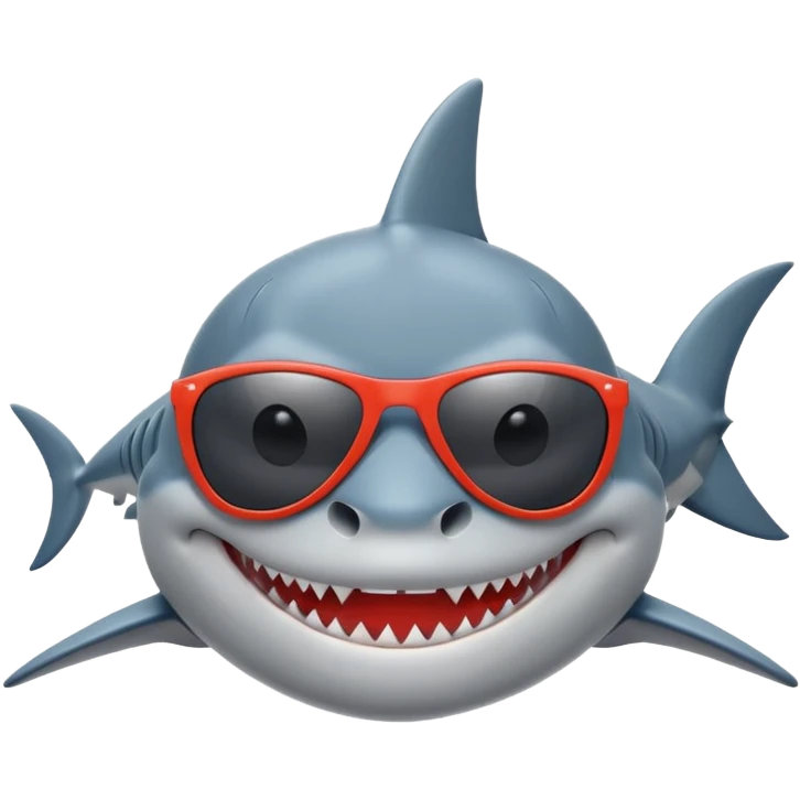 Shark with sunglasses and body emoji