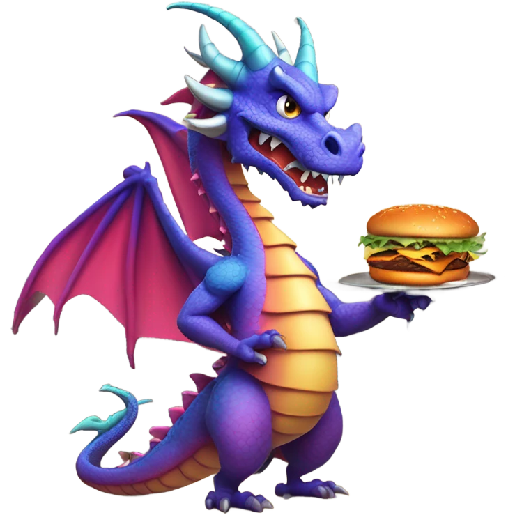 Dragon Making burgers emoji