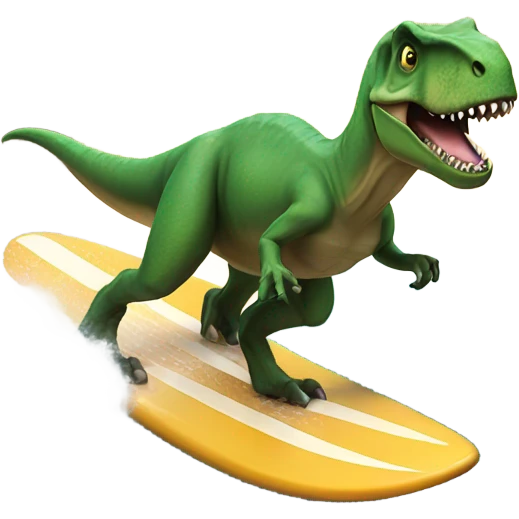 T. rex surfing emoji