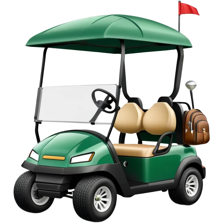 Club car golf cart with golf club bags emoji