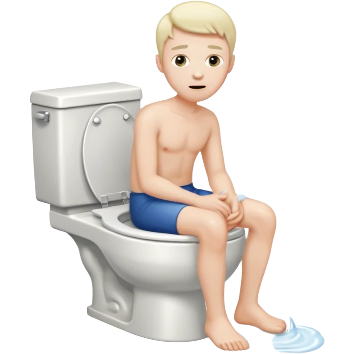 Man serves as a toilett bowl emoji