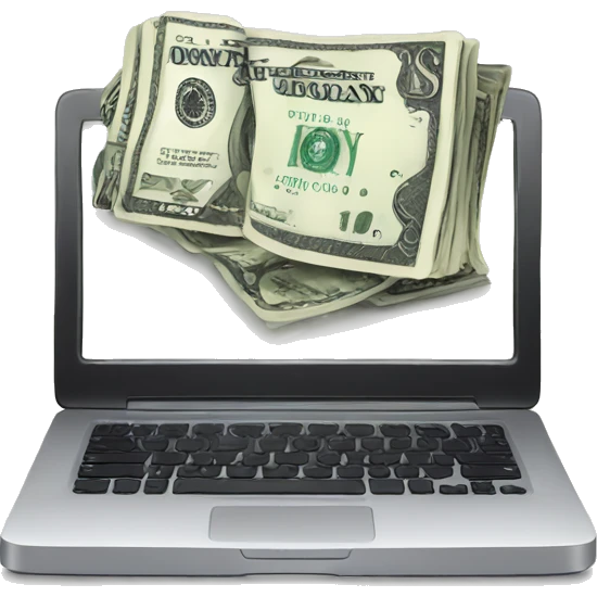 laptop and money  emoji