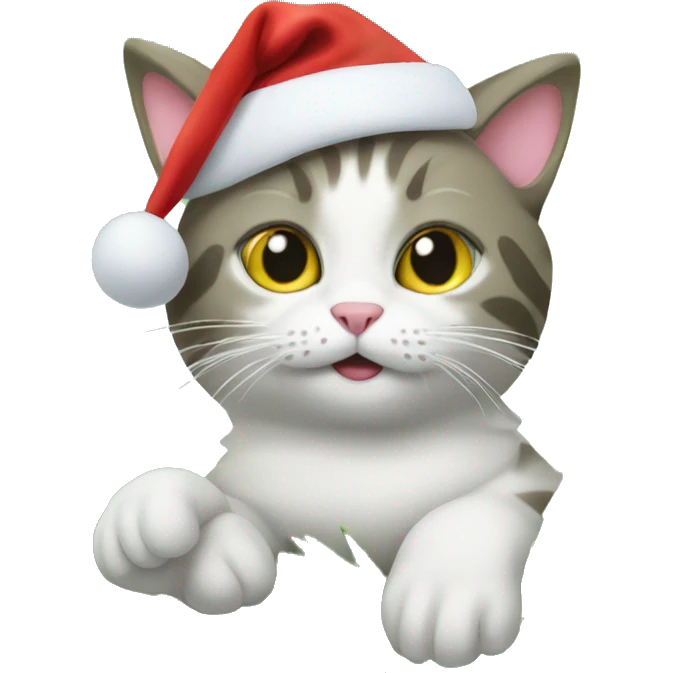 Cat in Christmas tree emoji