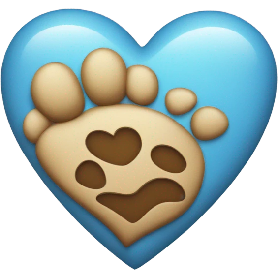 blue heart with paw emoji