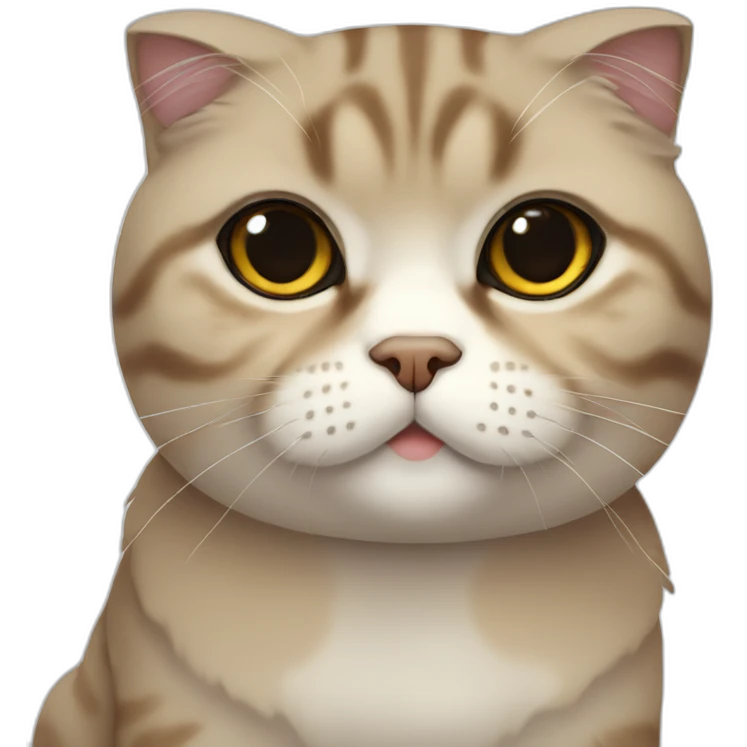 Gato Scottish fold emoji