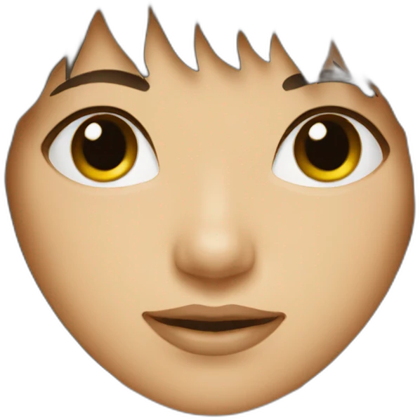 dark-brown-long-hair-fringe-girl-with-black -eyes Download emoji emoji