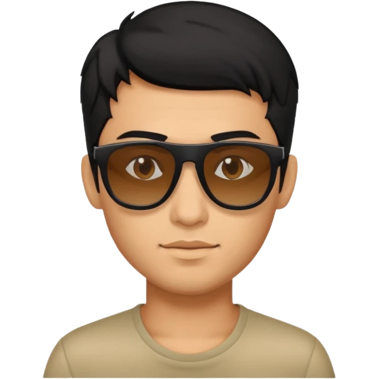Black haired male with sunglasses emoji