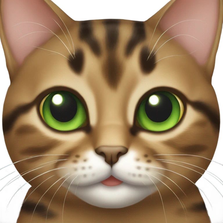 Torbie cat with green eyes emoji