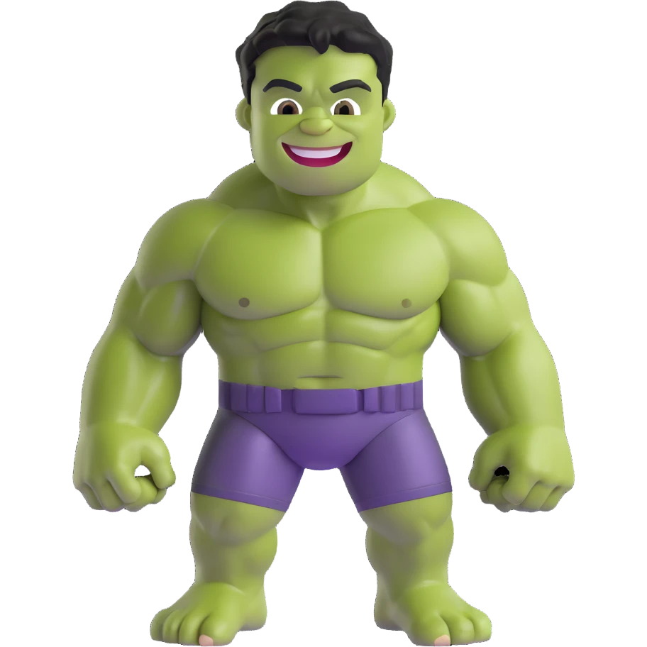 cute friendly hulk superhero smiling for children emoji