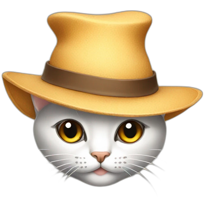 Cat with big hat emoji