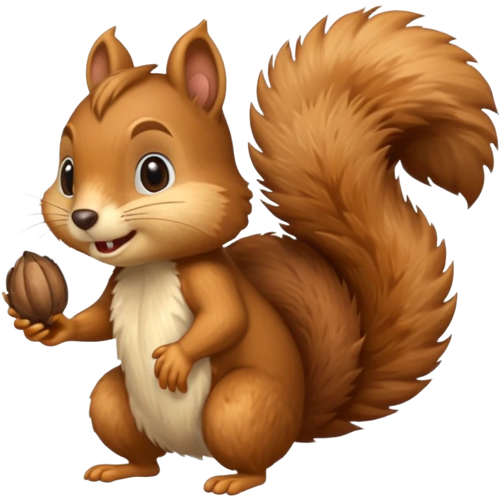 long-toothed squirrel character with acorn, full body emoji