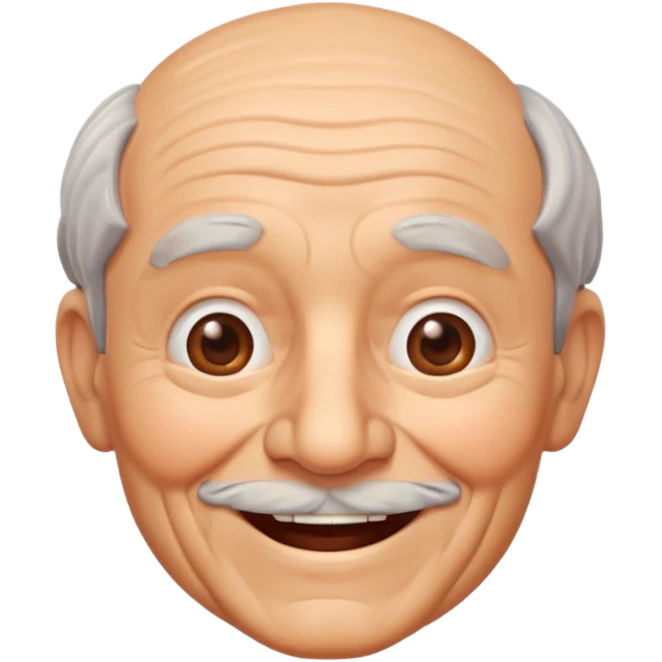 Happy Grandpa face 3d emoji