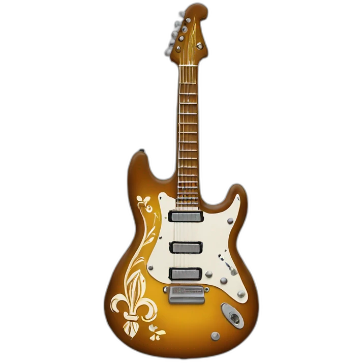 Electric guitar in the shape of a fleur-de-lis emoji