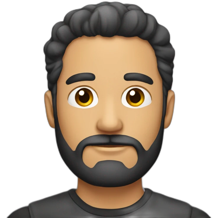 hombre con barba y coleta emoji
