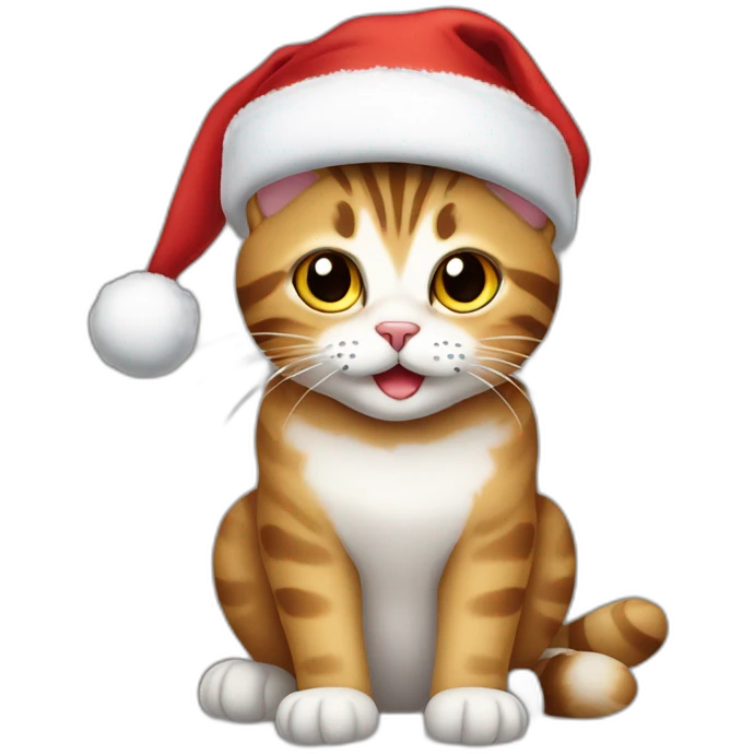 tabby cat with a santa hat on emoji