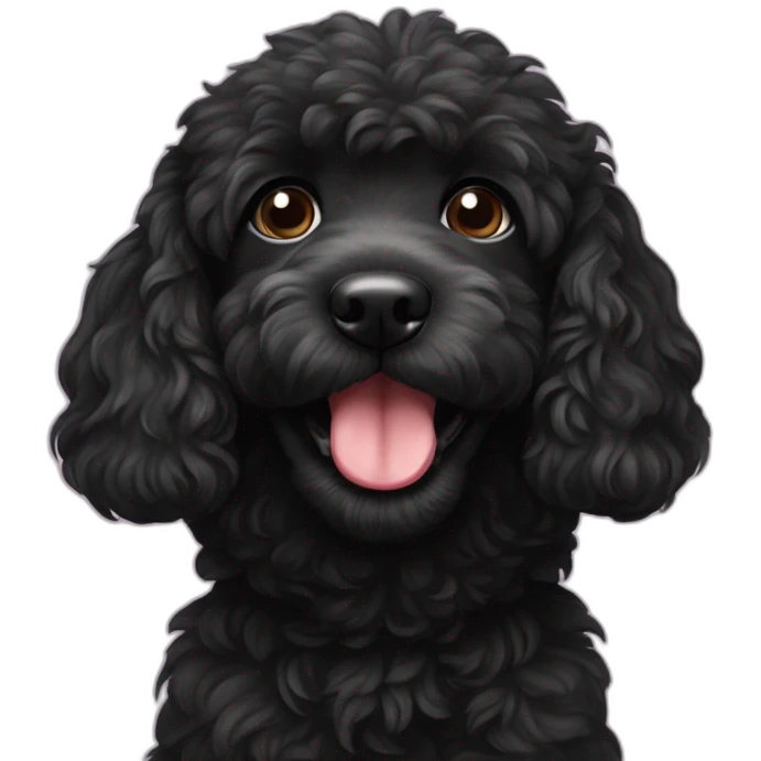cute-black-spoodle-tongue-out emoji