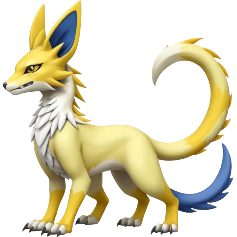 Latias-Vernid-Sergal-Lombax-Koraidon-Renamon-Zeraora-Bastet-Fakémon-Digimon-hybrid-fusion-creature, full body emoji