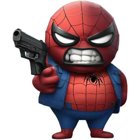 Fat Spider-Man with a gun  emoji