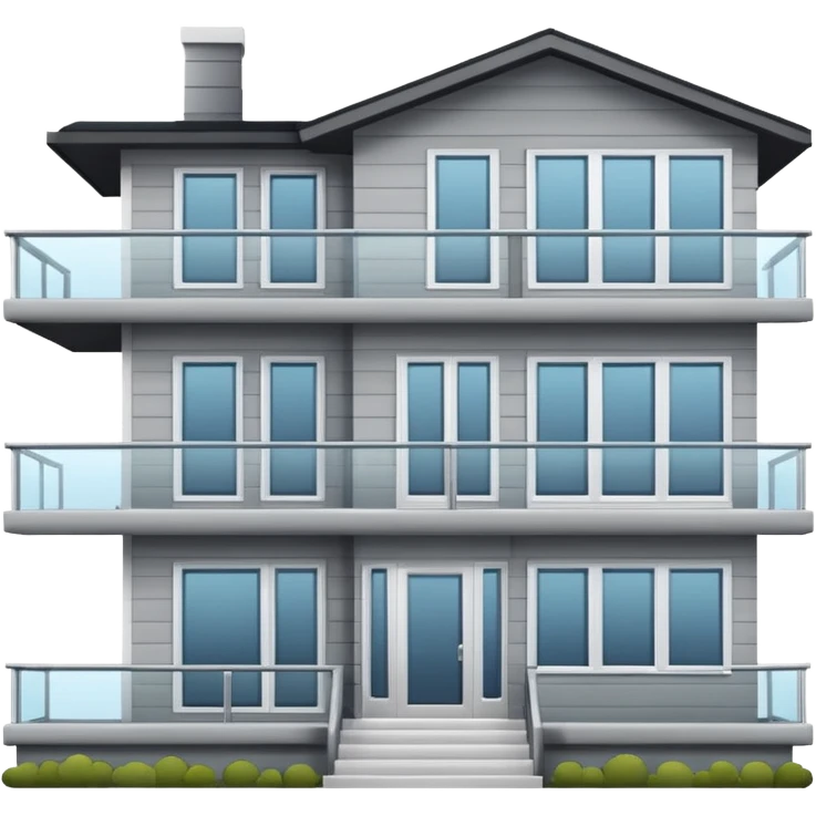 Generate a modern looking house, with grey wood panels on the outside, 2 floors emoji