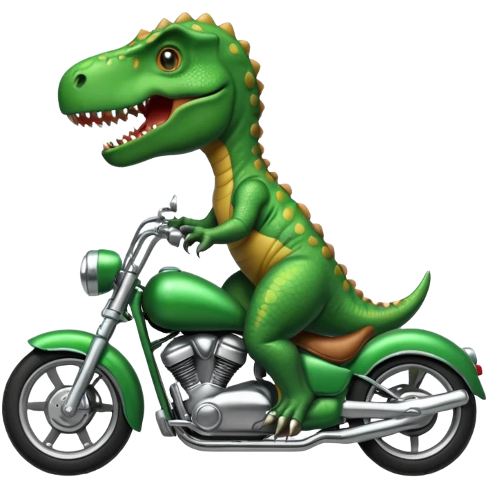 Dino riding motorcycle  emoji