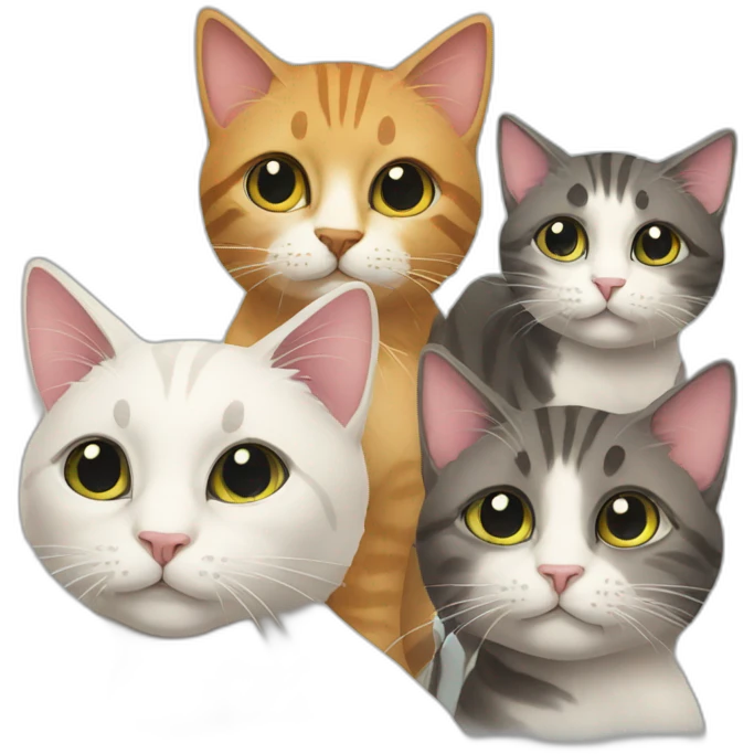 group of cats in the party emoji