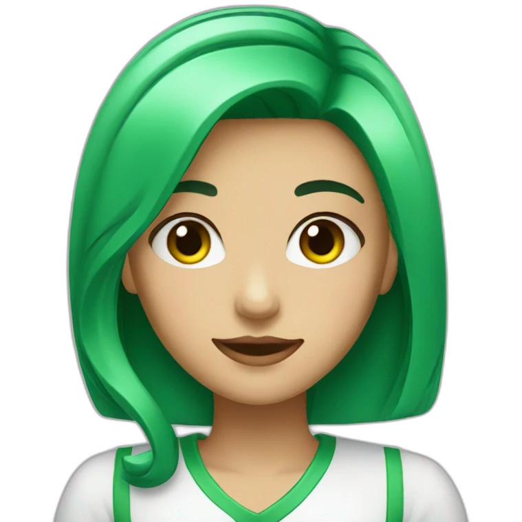 girl-with-green-hair-barista emoji
