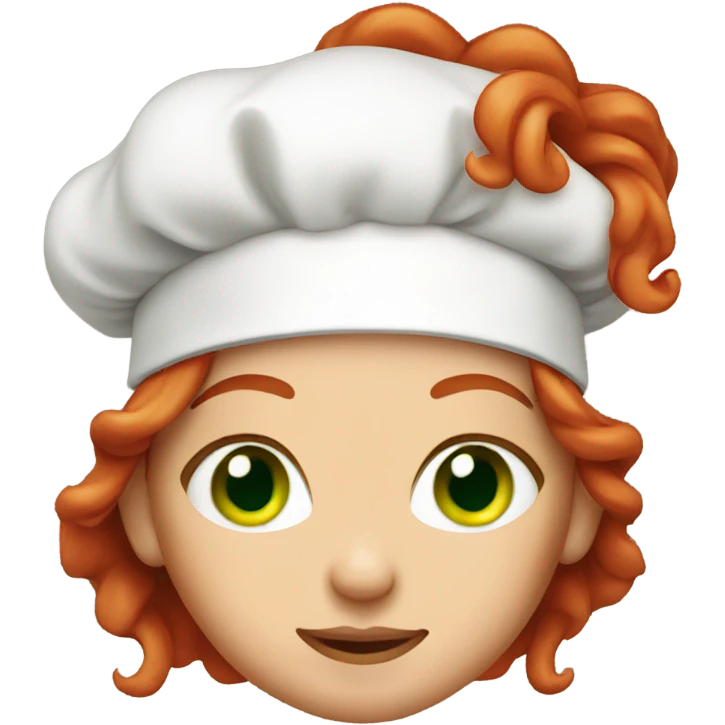 green eyed red hair female chef emoji