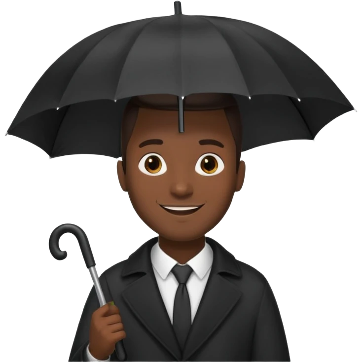 HOLDİNG UMBRELLA BLACK MAN emoji