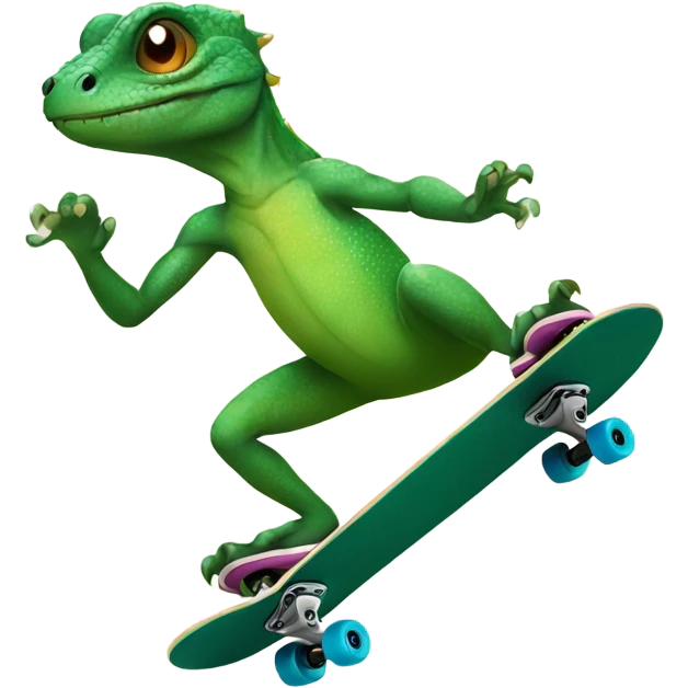 Lizard skateboarding emoji