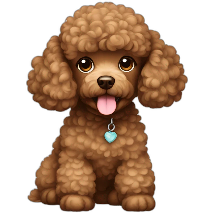 Poodle brown cute dog emoji