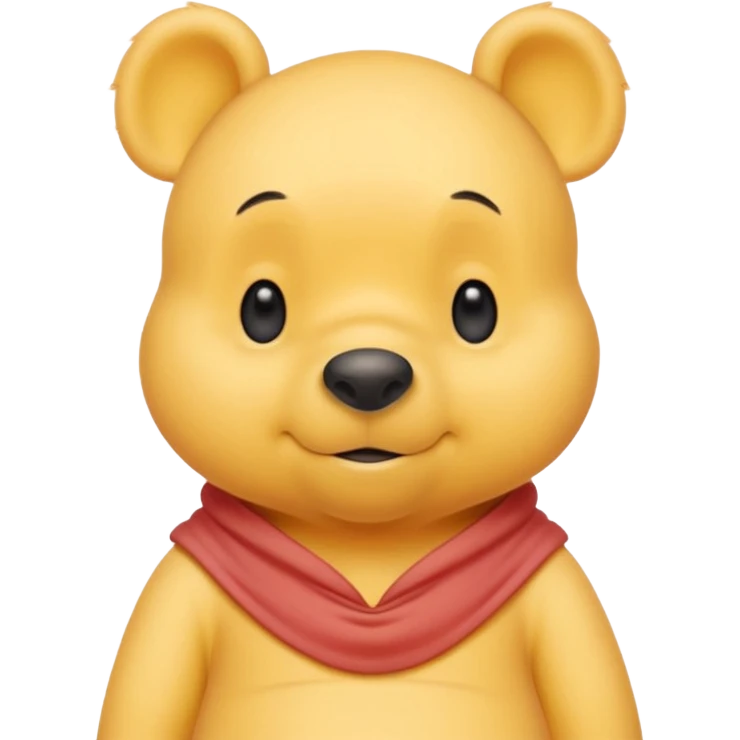 winee the pooh with yellow pastel skin cute and with no body emoji