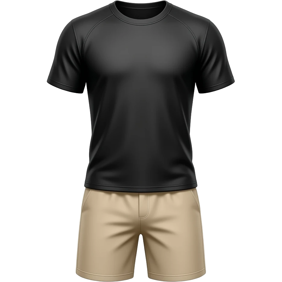black gym shirt and shorts beige emoji