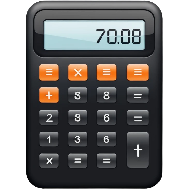 Minimalistic flat vector icon, iOS style, thin black contour on white background. Calculator and geometric shapes (triangle, circle). No text, no shadows. emoji