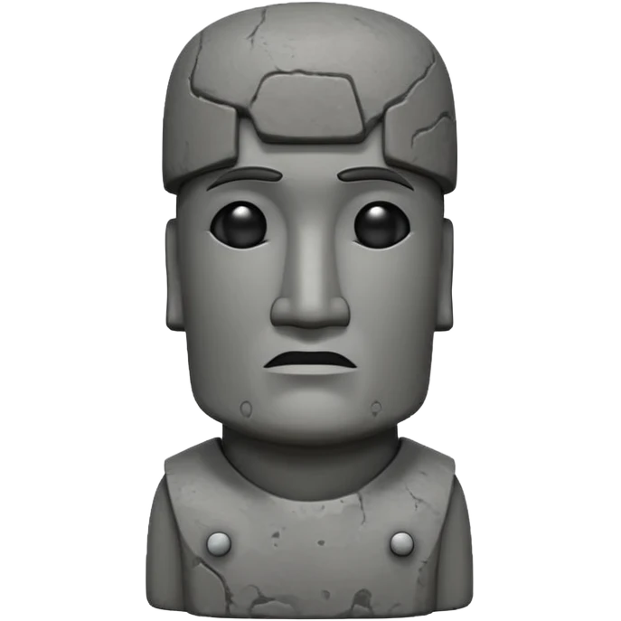 Moai statue emoji with features and hairstyle inspired by Seong Gi-hun from Squid Game, classic emoji style emoji