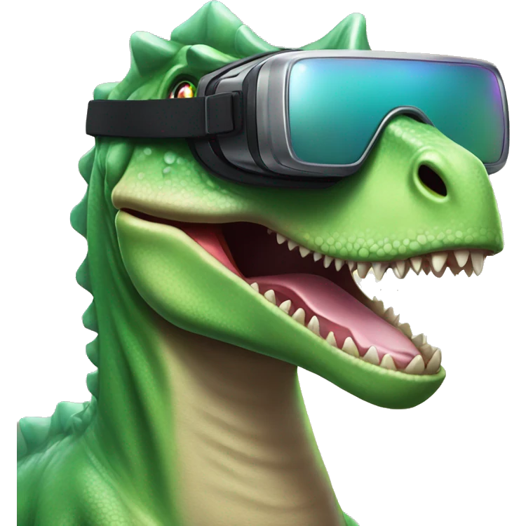party dino wearing vr headset emoji