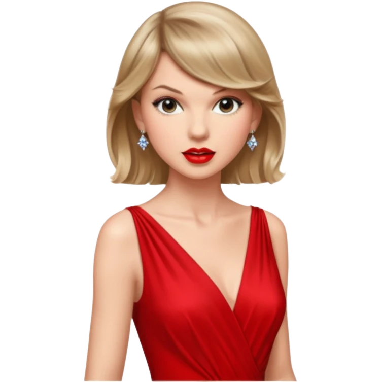 Taylor Swift red lips and elegant look emoji